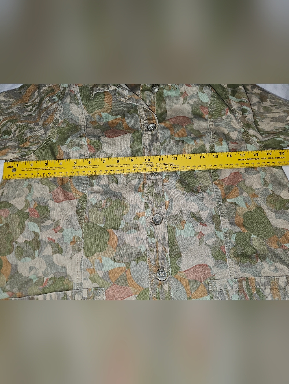 Logo Lori Goldstein Light Weight Camo Print Button Down Jacket Pockets Sz 10 - Picture 8 of 12